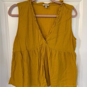 Lucky Brand Gold Ruffled Blouse
